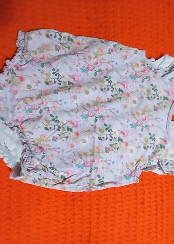 Çiçek Desenli Fırfırlı Bebek Tulum - Görsel 2