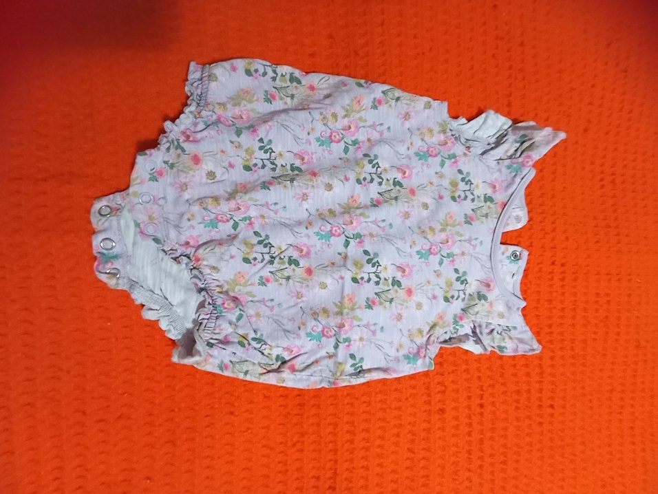 Çiçek Desenli Fırfırlı Bebek Tulum - Görsel 2