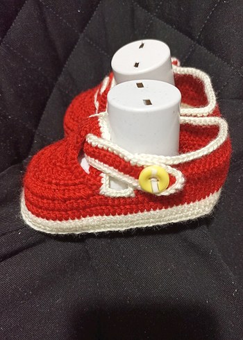 Kız Çocuk Kırmızı Örgü Bot - Görsel 3