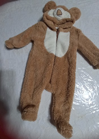 Kahverengi Peluş Bebek Tulumu - Görsel 4