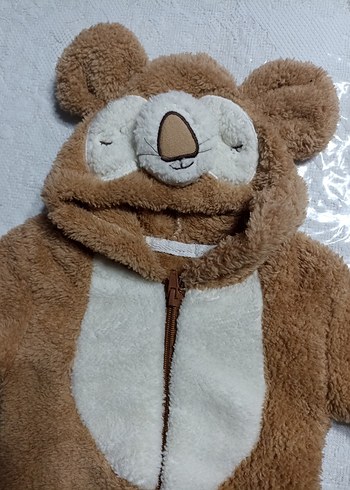 Kahverengi Peluş Bebek Tulumu - Görsel 6