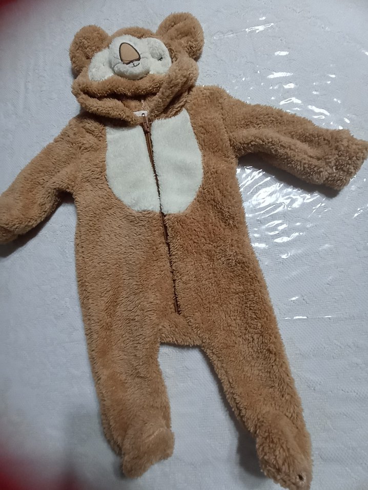 Kahverengi Peluş Bebek Tulumu - Görsel 2