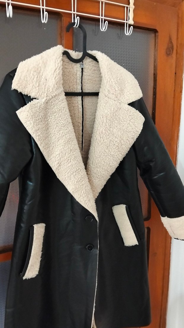 Kürk Detaylı Siyah Deri Kadın Ceket - Görsel 3