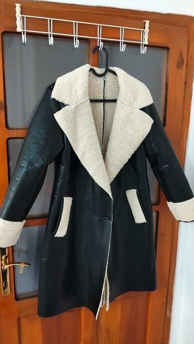 Kürk Detaylı Siyah Deri Kadın Ceket - Görsel 4