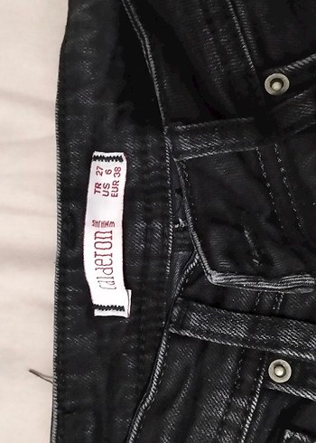 Siyah Bol Kesim Midi Kadın Kot Pantolon - Görsel 3