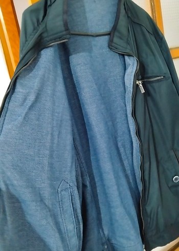 Gri Yüksek Yakalı Fermuarlı Erkek Ceket - Görsel 2