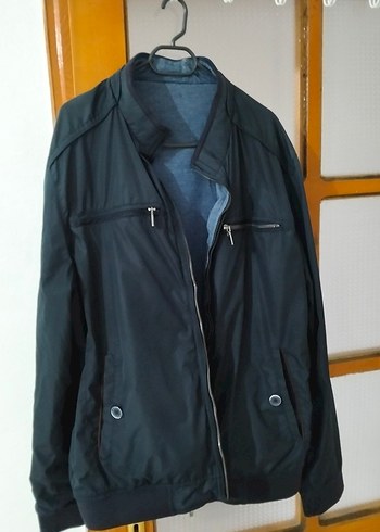 Gri Yüksek Yakalı Fermuarlı Erkek Ceket - Görsel 3