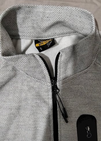 Gri Fermuarlı Erkek Sweatshirt - Görsel 3