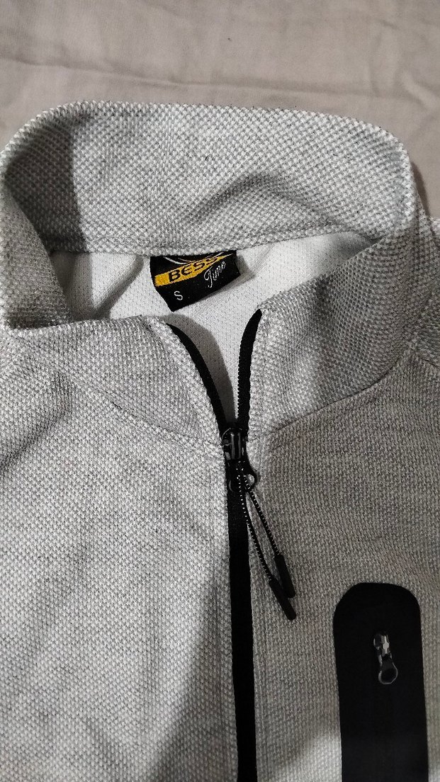 Gri Fermuarlı Erkek Sweatshirt - Görsel 3