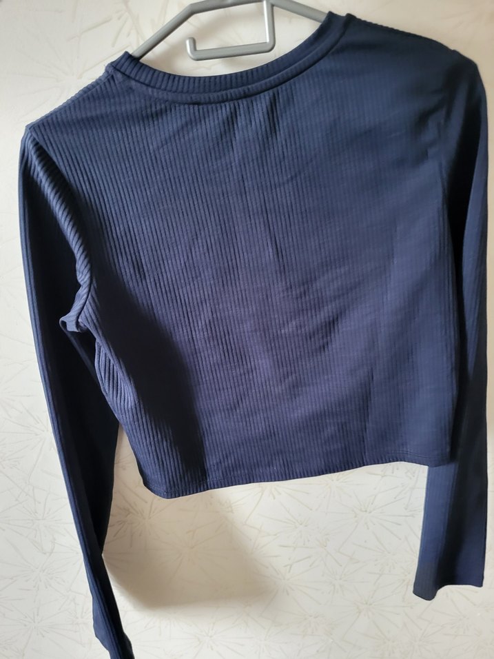 Kadın Lacivert Uzun Kollu Bluz - Görsel 3