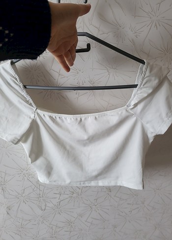 Beyaz Fırfırlı Kısa Kollu Kadın Bluz - Görsel 2