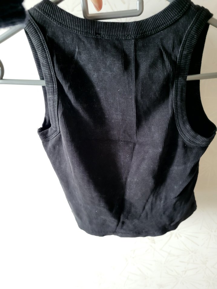 Siyah Baskılı Spor Crop Atlet - Görsel 3