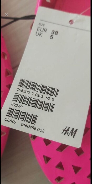 38 Beden H&M yazlık babet