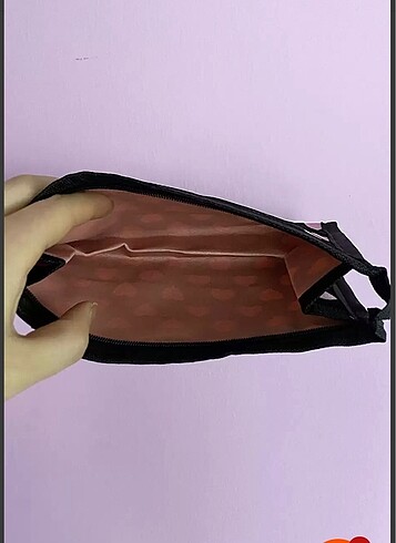 Victoria s Secret Pembe kalp desen makyaj çantası