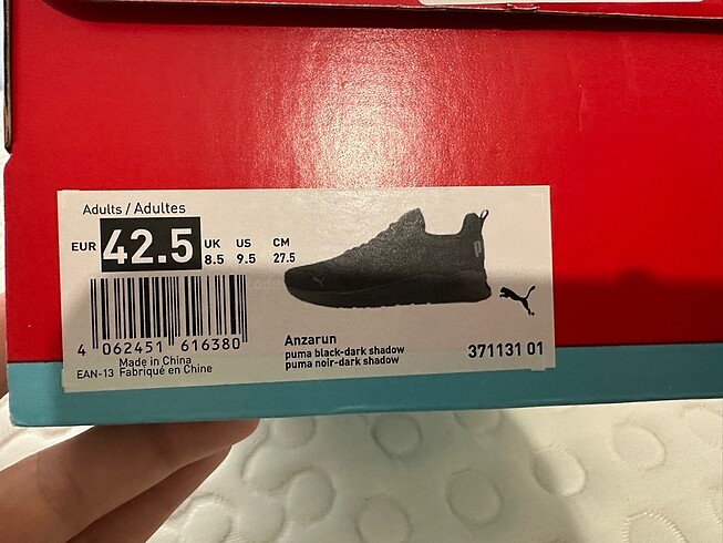 42.5 Beden siyah Renk Yeni hiç giyilmedi erkek puma
