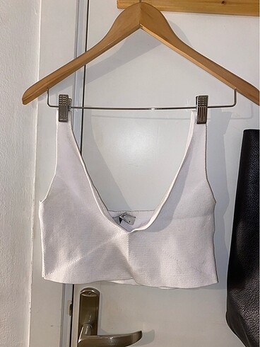 BSL FASHION BSL Beyaz pamuk crop