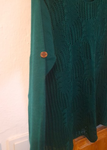 Yeşil Örgü Detaylı Kadın Bluz - Görsel 4