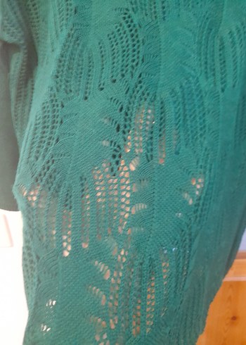 Yeşil Örgü Detaylı Kadın Bluz - Görsel 2