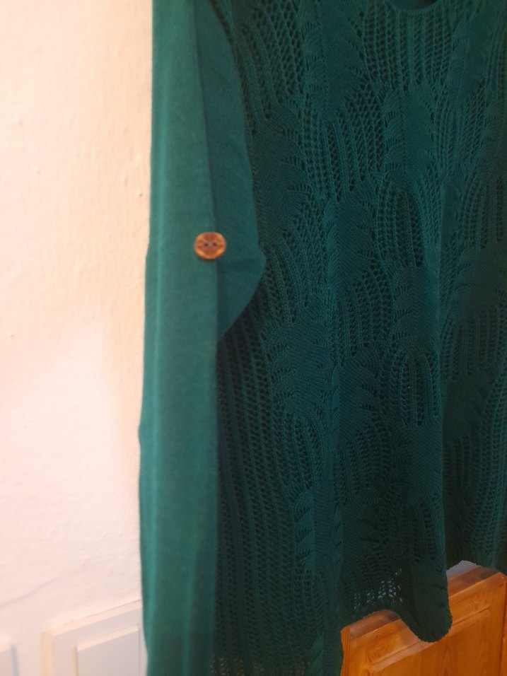 Yeşil Örgü Detaylı Kadın Bluz - Görsel 4