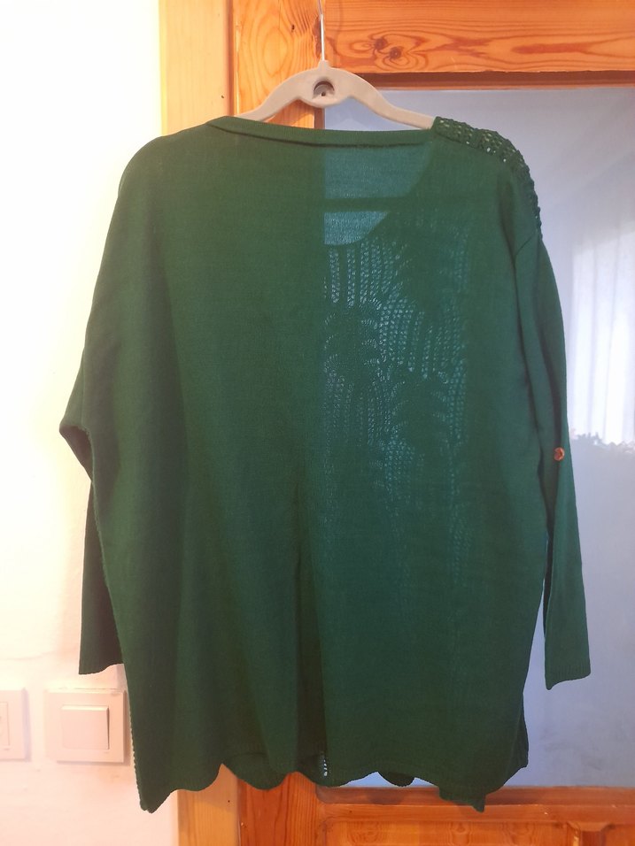 Yeşil Örgü Detaylı Kadın Bluz - Görsel 5