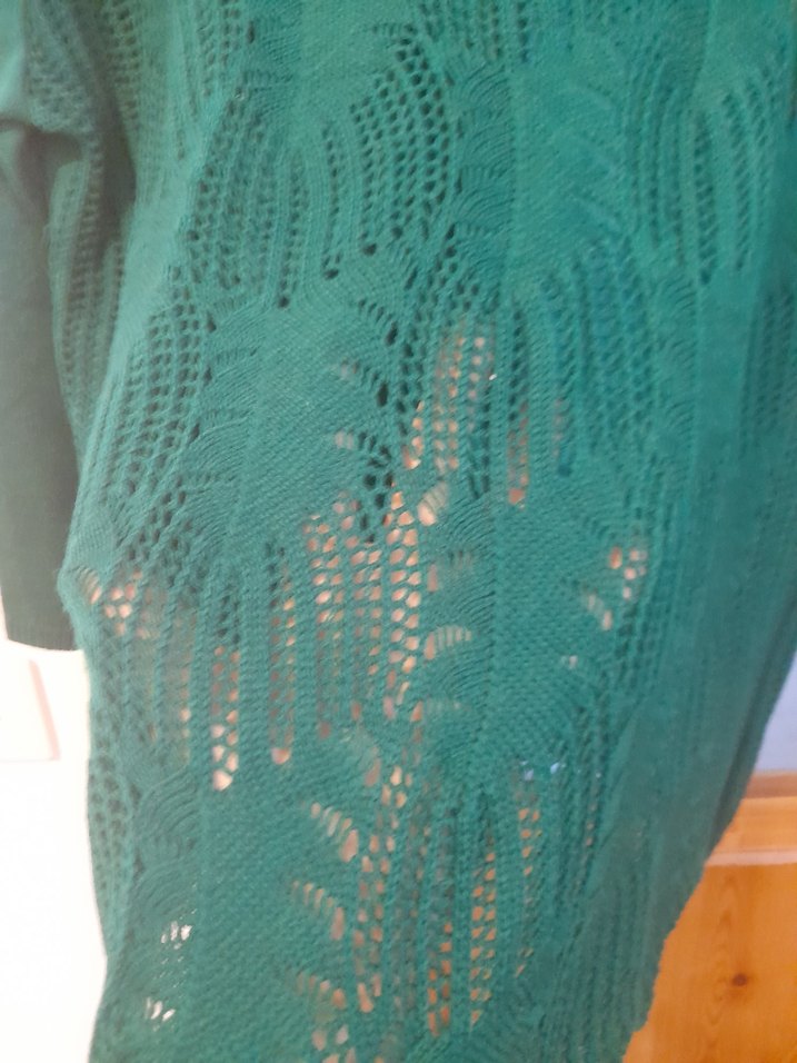 Yeşil Örgü Detaylı Kadın Bluz - Görsel 2