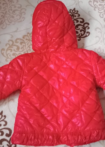 Kızlar için Beyaz Kapüşonlu Kürklü Mont - Görsel 2