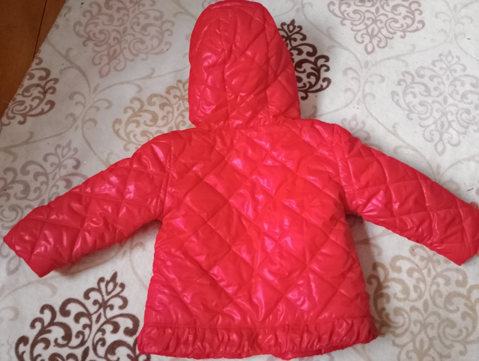 Kızlar için Beyaz Kapüşonlu Kürklü Mont - Görsel 2