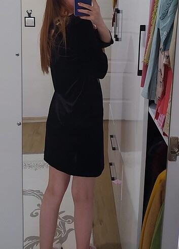 xl Beden siyah Renk Kadife elbise (tunik)