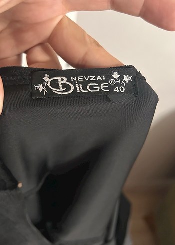 l Beden Siyah kadife Uzun Kollu Mini Elbise
