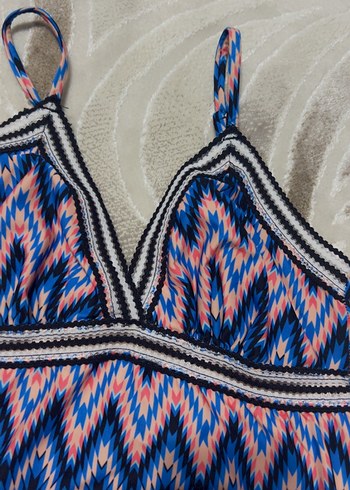 Renkli Pilili Bohem Stil Kadın Mayo - Görsel 2