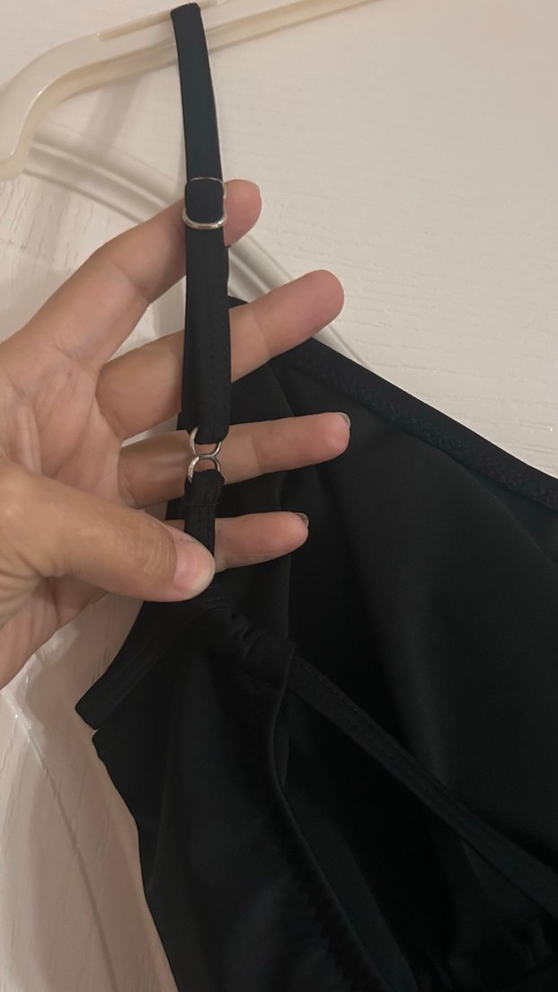 Siyah Kemerli Strappy Kadın Mayo - Görsel 4