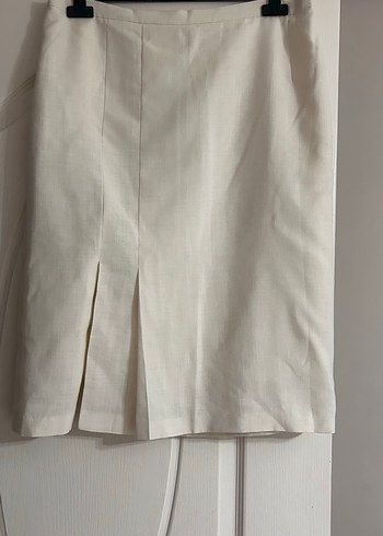 Beyaz Midi Kalem Etek - Görsel 4