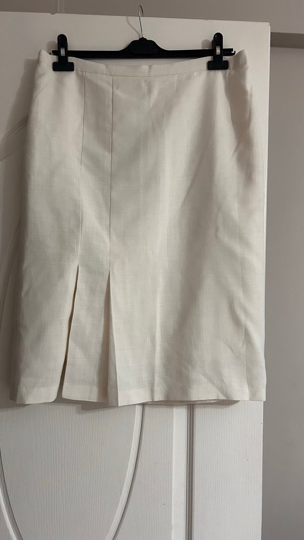 Beyaz Midi Kalem Etek - Görsel 4