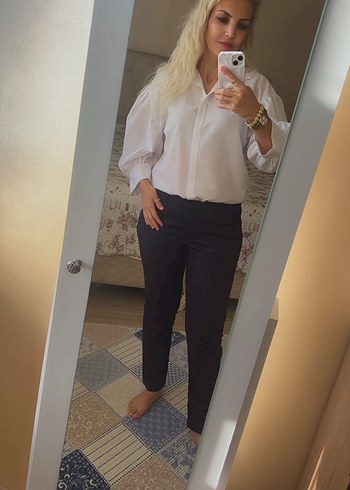 Olalook marka Kadın Beyaz Pamuklu Uzun Kollu Ofis Gömleği - Görsel 2