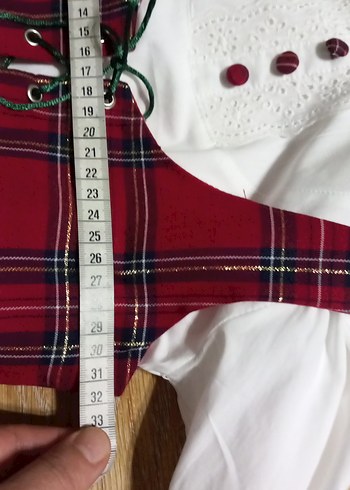 Kırmızı Kareli Askılı Kız Çocuk Elbise - Görsel 9