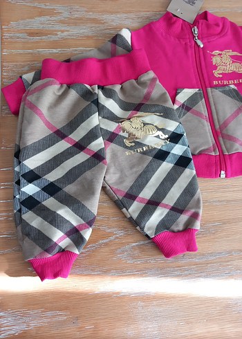 Pembe Baskılı Fermuarlı Bebek Kız Takımı - Görsel 5