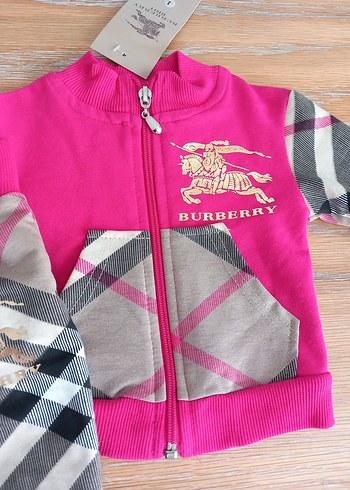 Pembe Baskılı Fermuarlı Bebek Kız Takımı - Görsel 2