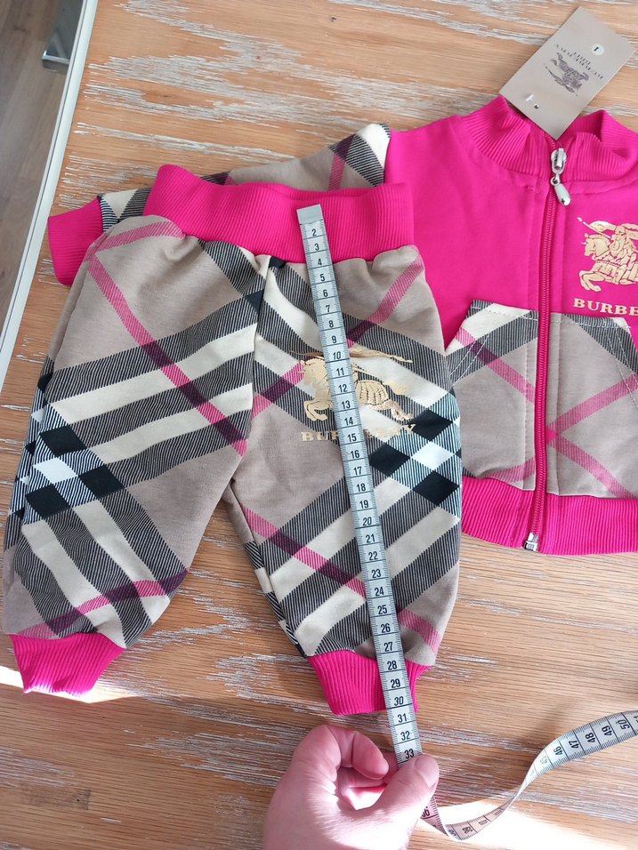 Pembe Baskılı Fermuarlı Bebek Kız Takımı - Görsel 3