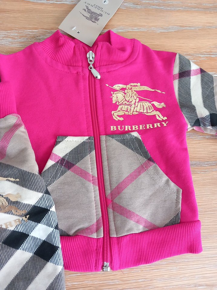 Pembe Baskılı Fermuarlı Bebek Kız Takımı - Görsel 2