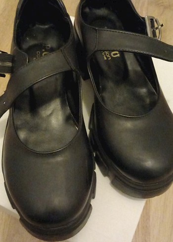 Siyah Platform Topuklu Gotik Kadın Ayakkabı - Görsel 4