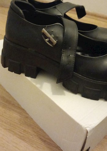 Siyah Platform Topuklu Gotik Kadın Ayakkabı - Görsel 3