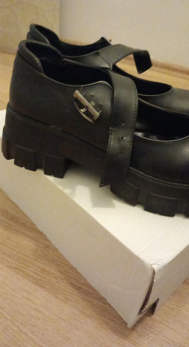 Siyah Platform Topuklu Gotik Kadın Ayakkabı - Görsel 3