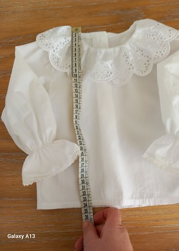 Dantel Yakalı Beyaz Kız Gömleği - Görsel 6