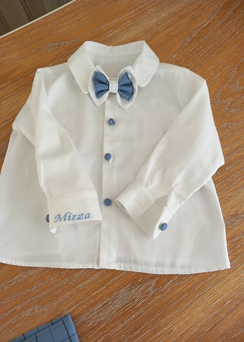 Düğmeli Mavi Ekose Bebek Erkek Takım - Görsel 3