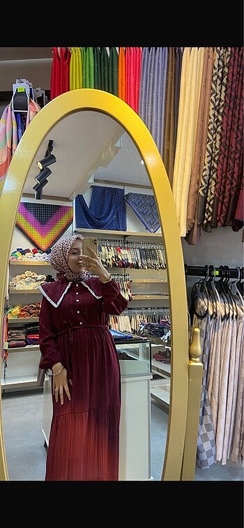 Zara Tesettür bordo elbise