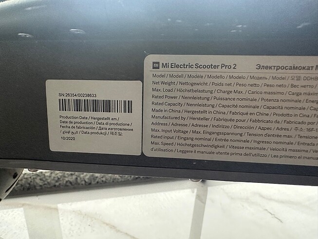 Beden Renk XIAOMI Mi Pro 2 Elektrikli Scooter Siyah