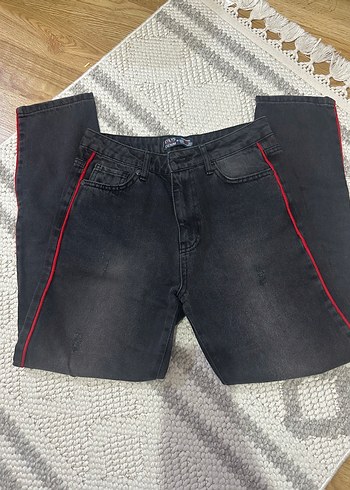 Siyah Kadın Mom Jean