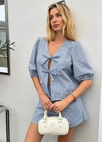 Zara bluz şort ikili takım