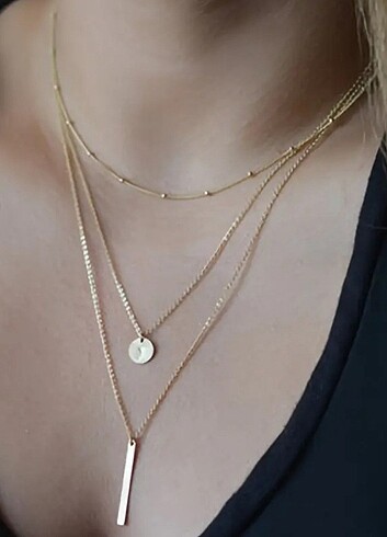 çelik vintage Gold kolye