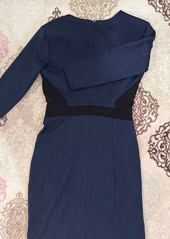 Lacivert Klasik Elbise - Görsel 2